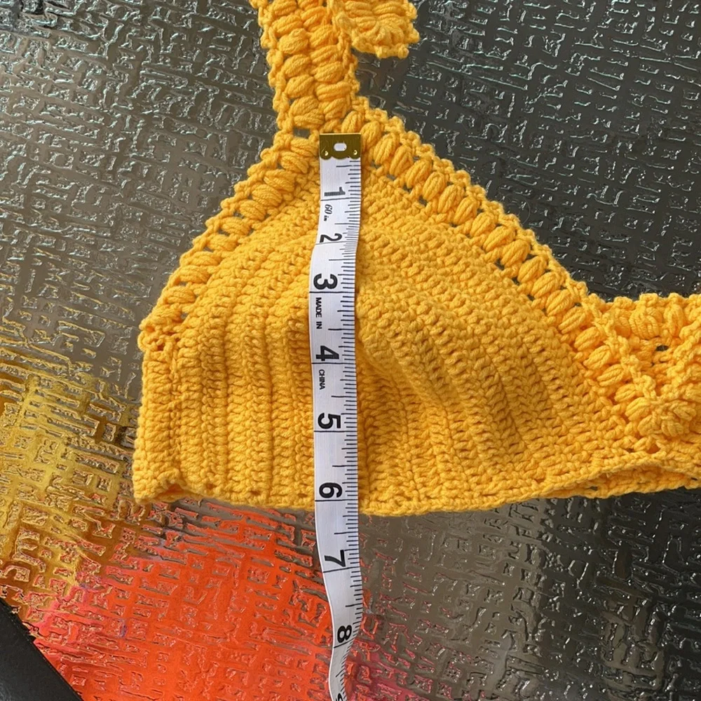 Handmade Crochet Bikini Top 100% Cotton Adjustable M-L-XL